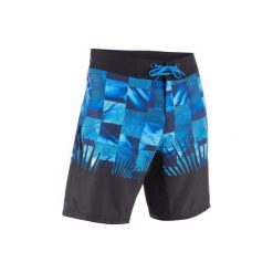 Spodenki surfing standardowe BS 500S Tropicsquare męskie. Niebieskie szorty męskie OLAIAN, bez wzorów, z materiału, klasyczne. Za 69.99 zł.