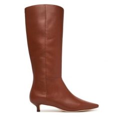 Kozaki LAUREN RALPH LAUREN. Brązowe kozaki damskie Lauren Ralph Lauren, bez obcasa, na szpilce. Za 1,299.00 zł.
