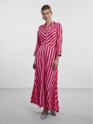 YAS Sukienka koszulowa Savanna 26022663 Fioletowy Loose Fit. Fioletowe sukienki damskie YAS, xs, bez wzorów, z wiskozy, bez kołnierzyka, bez ramiączek, koszulowe. Za 189.99 zł.