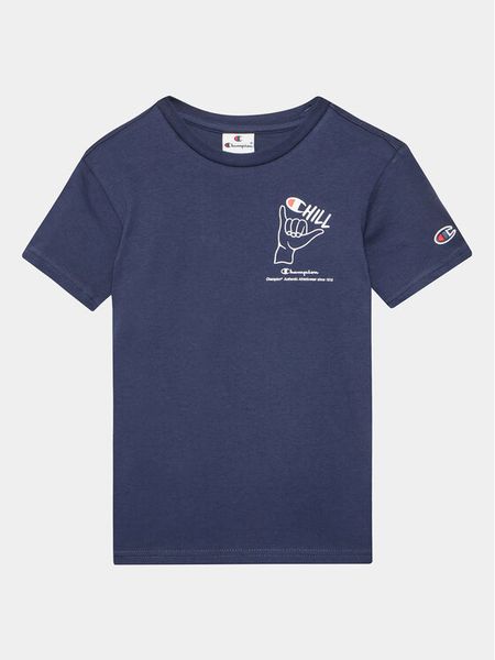 Champion T-Shirt 306373 Granatowy Regular Fit. Niebieskie t-shirty chłopięce CHAMPION, bez wzorów, z bawełny, bez ramiączek. Za 69.99 zł.