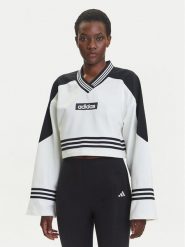 Adidas Bluza Blocking JX7597 Biały Loose Fit. Białe bluzy bez kaptura damskie Adidas, m, z bawełny. Za 309.99 zł.