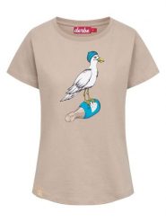 Derbe Koszulka w kolorze beżowym rozmiar: L. Brązowe bluzki sportowe damskie Derbe, l, z bawełny, bez kołnierzyka, bez ramiączek. Za 106.38 zł.