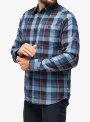 Koszula turystyczna Fjallraven Fjallglim Shirt. Niebieskie koszule męskie Fjällräven, s, bez wzorów, z materiału, bez kołnierzyka, bez ramiączek. Za 460.89 zł.