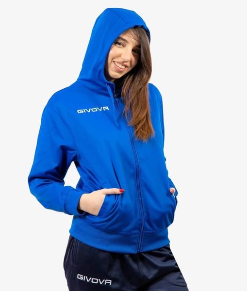 Bluza sportowa Givova Polarfleece 500 niebieska 2xl. Niebieskie bluzy sportowe damskie Givova, xl, bez wzorów, z materiału, bez ramiączek, długie, z kapturem. Za 92.02 zł.