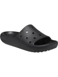 Sandały Crocs Classic Slide V2 czarne. Czarne sandały damskie Crocs, bez wzorów, z materiału, bez obcasa. Za 111.99 zł.