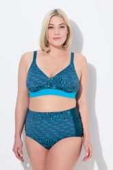 Damskie Bikini ryby bez miękkich miseczek regulowane ramiączka. Zielone bikini damskie Ulla Popken, bez wzorów, plus size. Za 191.99 zł.