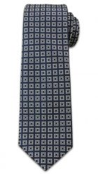 Elegancki Krawat Męski w w Kwadraciki -6,5 cm- Chattier, Granatowo-Biały. Niebieskie krawaty i muchy męskie Chattier, bez wzorów, z tkaniny, eleganckie. Za 49.00 zł.