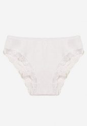 Białe Bawełniane Majtki Figi z Koronką Mergea. Białe figi damskie Born2be, l, bez wzorów, z bawełny. Za 4.99 zł.