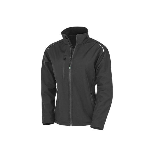 Kurtka softshell 3-warstwowa z recyklingowanego poliestru damska Result. Czarne kurtki damskie RESULT, bez wzorów, z softshellu, bez kaptura. Za 268.00 zł.
