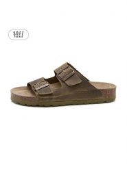 Teegu Skórzane klapki w kolorze khaki rozmiar: 42. Brązowe klapki damskie teegu. Za 130.99 zł.