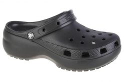 Sandały CROCS CLASSIC PLATFORM CLOG W Czarny. Czarne sandały damskie Crocs, bez wzorów, z gumy, bez obcasa. Za 279.99 zł.