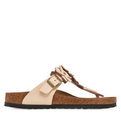 Japonki Birkenstock. Czerwone klapki damskie Birkenstock, bez wzorów, bez obcasa. Za 629.99 zł.