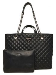 Guess Shopper bag "Giully" w kolorze czarnym - 41 x 34 x 17 cm rozmiar: onesize. Czarne shopper bag damskie Guess, z aplikacjami, z materiału, na ramię, pikowane, bez dodatków. Za 554.23 zł.