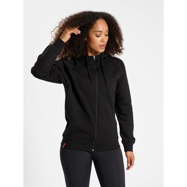 Damska bluza z kapturem zapinana na zamek Hummel Red Classic. Czarne bluzy sportowe damskie HUMMEL, xs, bez wzorów, z bawełny, bez ramiączek, długie, z kapturem. Za 161.85 zł.