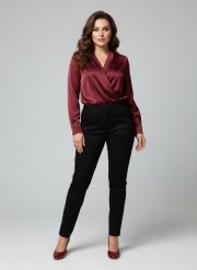 Eleganckie czarne spodnie Jeangaliny01 o kroju slim fit PLUS SIZE XXL OVERSIZE JESIEŃ. Czarne spódniczki damskie Moda Size Plus Iwanek, na jesień, plus size, bez wzorów, z bawełny, biznesowe, plus size, koszulowe. Za 199.90 zł.