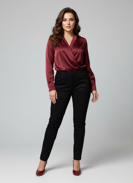 Eleganckie czarne spodnie Jeangaliny01 o kroju slim fit PLUS SIZE XXL OVERSIZE JESIEŃ. Czarne spódniczki damskie Moda Size Plus Iwanek, na jesień, plus size, bez wzorów, z bawełny, biznesowe, plus size, koszulowe. Za 199.90 zł.