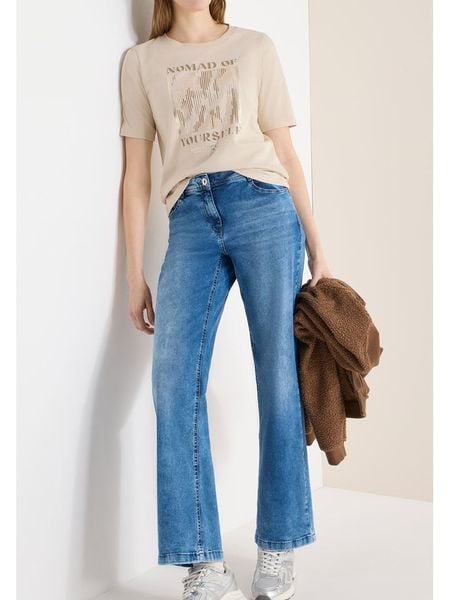 Cecil Koszulka w kolorze beżowym rozmiar: S. Brązowe bluzki damskie Cecil, s, bez wzorów, z bawełny, bez kołnierzyka. Za 93.07 zł.