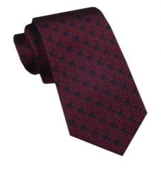 Elegancki Męski Krawat - Alties - Bordowy z Regularnym Wzorem. Czerwone krawaty i muchy męskie Alties, bez wzorów, z tkaniny, eleganckie. Za 49.00 zł.