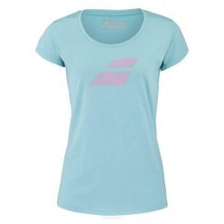 Koszulka tenisowa Babolat Exercise Big Flag Tee. Niebieskie t-shirty damskie BABOLAT, xs, bez wzorów, z bawełny, bez kołnierzyka. Za 60.00 zł.