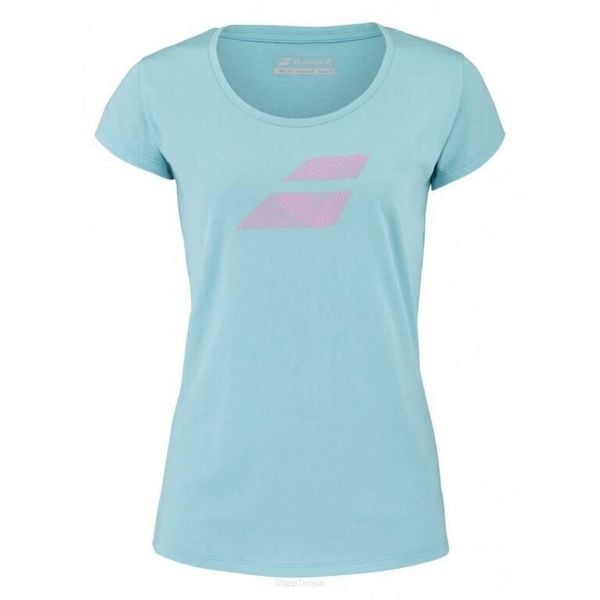 Koszulka tenisowa Babolat Exercise Big Flag Tee. Niebieskie t-shirty damskie BABOLAT, xs, bez wzorów, z bawełny, bez kołnierzyka. Za 60.00 zł.