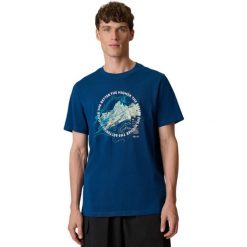 Koszulka męska 4F - bawełniany T-shirt, regular fit. Niebieskie t-shirty męskie 4f, m, bez wzorów, z bawełny, bez kołnierzyka. Za 59.99 zł.