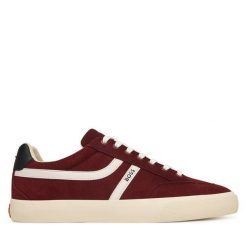 Tenisówki BOSS. Czerwone trampki i tenisówki męskie Boss, bez wzorów, bez zapięcia. Za 629.99 zł.