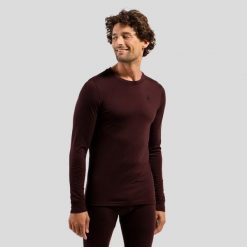 Bluza termoaktywna męska Odlo Merino 200 BL Top Crew Neck LS. Brązowe bluzy bez kaptura męskie Odlo, m. Za 314.99 zł.