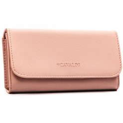 Różowy, duży portfel damski ze skóry ekologicznej z kieszonką zewnętrzną, zamykany na zatrzask - 4U Cavaldi. Czerwone portfele damskie 4U Cavaldi, bez wzorów, ze skóry ekologicznej. Za 45.00 zł.