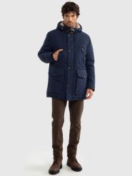 Kurtka męska typu parka z ociepleniem granatowa Kamnan 403. Niebieskie kurtki męskie Big Star, l, z aplikacjami, z poliamidu. W wyprzedaży za 359.99 zł.