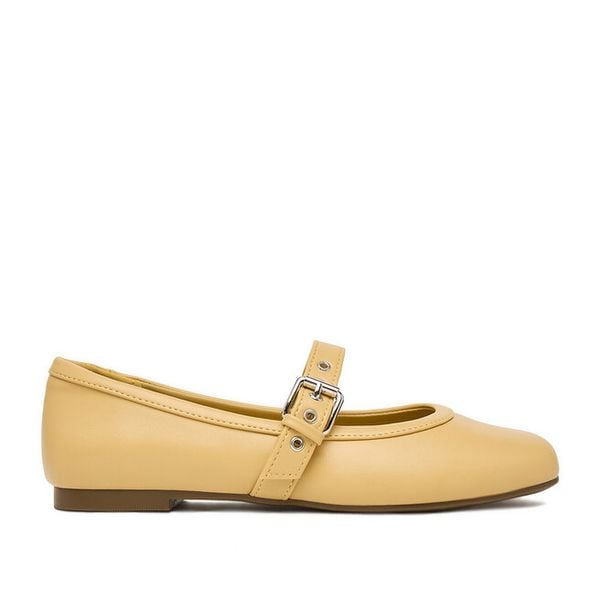 Baleriny JENNY. Żółte baleriny damskie Jenny, bez wzorów, bez obcasa. Za 89.99 zł.