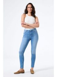 Garcia Dżinsy "Celia" - Skinny fit - w kolorze niebieskim rozmiar: W29. Niebieskie jeansy damskie Garcia, z podwyższonym stanem. Za 153.34 zł.