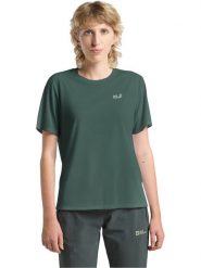 Jack Wolfskin Koszulka funkcyjna w kolorze zielonym rozmiar: L. Zielone bluzki sportowe damskie Jack Wolfskin, l, bez wzorów, z materiału, bez ramiączek. Za 114.95 zł.
