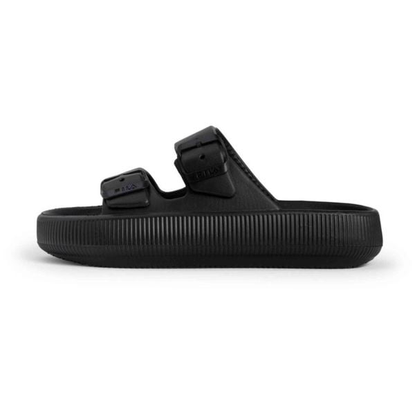 Klapki damskie Fila Tireno. Czarne klapki damskie Fila, bez wzorów, z materiału, bez obcasa. Za 89.99 zł.