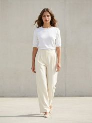 Sweter z krótkim rękawem - biały. Białe swetry klasyczne damskie Sinsay, l, bez kołnierzyka. Za 29.99 zł.