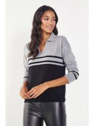 Milan Kiss Sweter w kolorze czarno-szarym rozmiar: XL. Czarne golfy damskie Milan Kiss, xl, bez kołnierzyka. Za 118.56 zł.