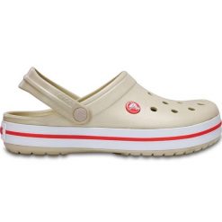 Klapki sportowe na basen Crocs CROCBAND. Białe klapki damskie Crocs, bez wzorów, bez obcasa. Za 202.99 zł.