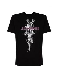 Les Hommes T-Shirt "Skeleton" | LBT1025700P | Mężczyzna | Czarny. Czarne t-shirty męskie Les Hommes, m, bez wzorów, z bawełny, bez kołnierzyka. W wyprzedaży za 329.00 zł.