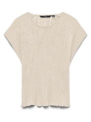 Vero Moda Bluzka w kolorze kremowym rozmiar: S. Brązowe bluzki damskie Vero Moda, s, bez wzorów, bez kołnierzyka, bez ramiączek. Za 104.95 zł.