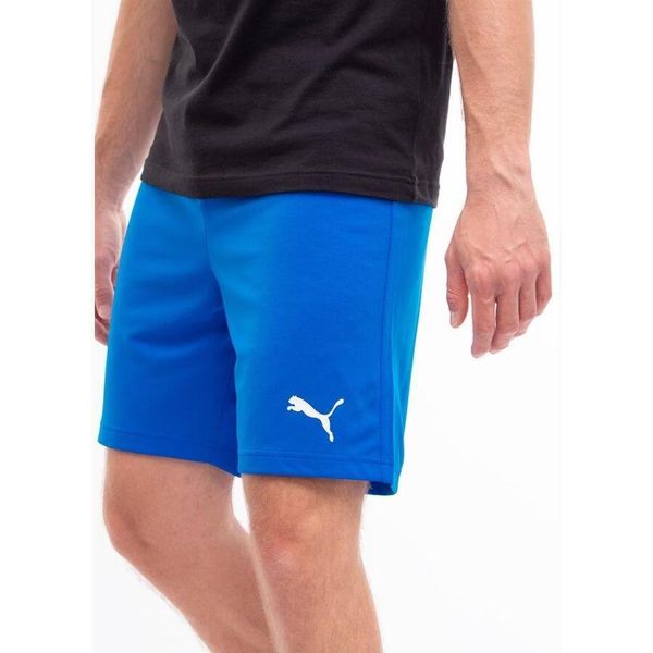 Spodenki Puma teamRISE niebieskie. Białe szorty męskie Puma, bez kołnierzyka. Za 60.00 zł.