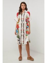 Lin Passion Sukienka w kolorze białym rozmiar: 40/42. Białe sukienki damskie Lin Passion, na co dzień, bez wzorów, klasyczne, bez kołnierzyka, bez ramiączek, midi, proste. Za 121.99 zł.