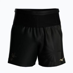Spodenki do biegania męskie Mizuno Active Graphic Multi Pocket 7. Czarne szorty męskie Mizuno, z elastanu, bez kołnierzyka. Za 159.99 zł.