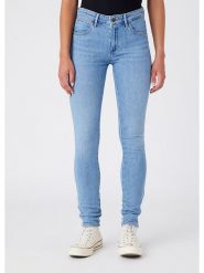 Wrangler Dżinsy - Skinny fit - w kolorze błękitnym rozmiar: W27/L32. Niebieskie jeansy damskie Wrangler, z podwyższonym stanem. Za 158.10 zł.