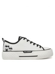 KARL LAGERFELD Trampki KL60614T Biały. Białe trampki i tenisówki damskie Karl Lagerfeld, bez wzorów, z materiału. Za 379.99 zł.