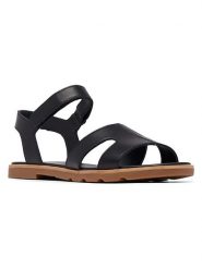 Sorel Sandały "Ella III" w kolorze czarnym rozmiar: 38. Czarne sandały damskie Sorel, bez wzorów, bez obcasa. Za 173.99 zł.