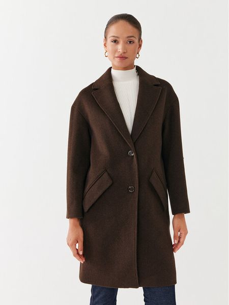 Guess Płaszcz wełniany Elly W2BL0H WEWU0 Brązowy Relaxed Fit. Brązowe płaszcze damskie Guess, na zimę, xxl, z aplikacjami, z syntetyku. Za 899.99 zł.