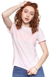 WRANGLER T SHIRT DAMSKI LOGO TEE CRADLE PINK W7P3EVXBJ 112132040. Różowe t-shirty damskie Wrangler, s, bez wzorów, bez kołnierzyka. Za 69.99 zł.