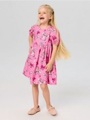 Wiskozowa sukienka babydoll Lilo & Stitch - różowy. Czerwone sukienki dziewczęce Sinsay, bez wzorów, z wiskozy, bez ramiączek. Za 39.99 zł.