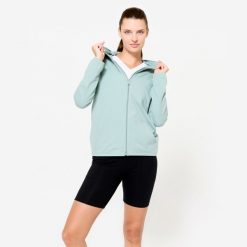 Bluza na zamek damska Domyos Gym & Pilates. Zielone bluzy bez kaptura damskie DOMYOS, l, z bawełny. Za 69.99 zł.