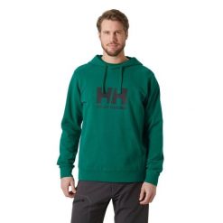 Bluza męska Helly Hansen HH Logo Hoodie 2.0. Zielone bluzy bez kaptura męskie Helly Hansen, m. W wyprzedaży za 302.15 zł.