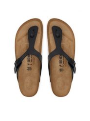 Birkenstock Japonki Gizeh 1029613 Czarny. Czarne klapki damskie Birkenstock, bez wzorów, ze skóry, bez obcasa. Za 499.99 zł.